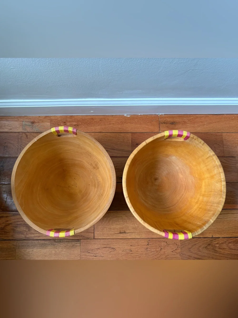 Anthropologie Wooden Basket - set of 2